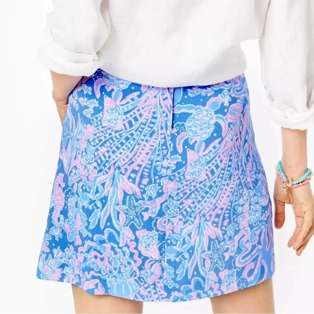 Lilly Pulitzer Jonas High Waisted Skort New Boca Blue Sea What I Sea Size 6